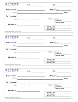 California Cash Receipt Tracker - Vertex42 Template for Balancing Payments form preview