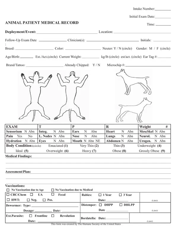 Comprehensive Health Assessment and Tracking Record
