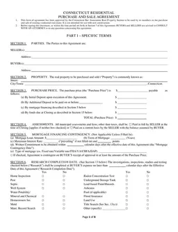 Connecticut Residential Purchase and Sale Agreement Summary form preview