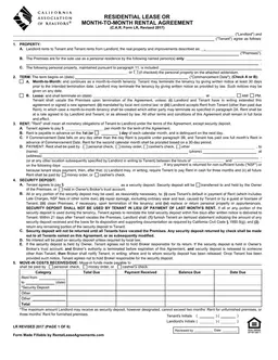 California Personal Residence Lease Agreement Details form preview