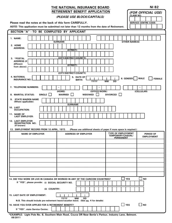 Jamaica NIS Retirement Benefit Application Guide