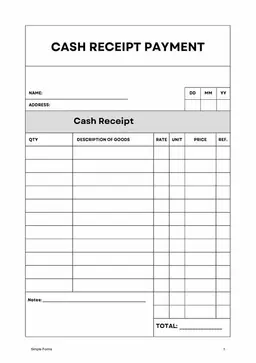 Tennessee Cash Payment Record with Detailed Purchase Info - Ref. Number Included form preview