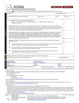 Missouri Pay Slip Tax Filing and Withholding Adjustments form preview