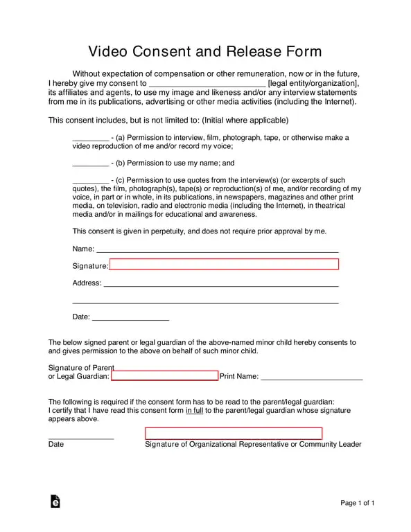 Video Consent and Personal Likeness Usage Authorization
