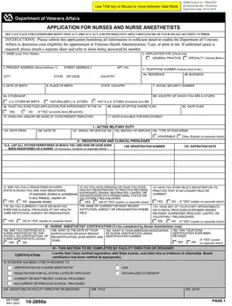 10-2850a – VA Application for Registration as Health Care Provider form preview