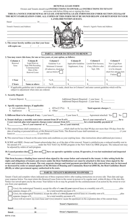 RTP-8 New York Lease Renewal Notification